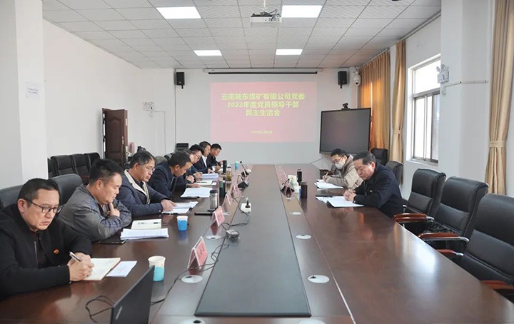 云煤（鸿运国际）集团党委委员、纪委书记、监察专员覃崇辉一行到陆东煤矿公司指导年度民主生涯会